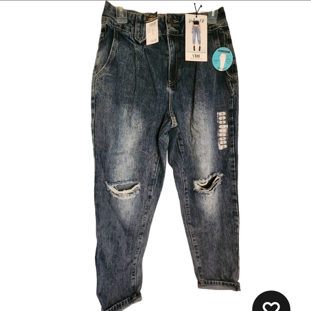 NWT YMI Balloon Fit Authentic Denim Jeans Size 3/26 NWT Rue21 Dream Collection